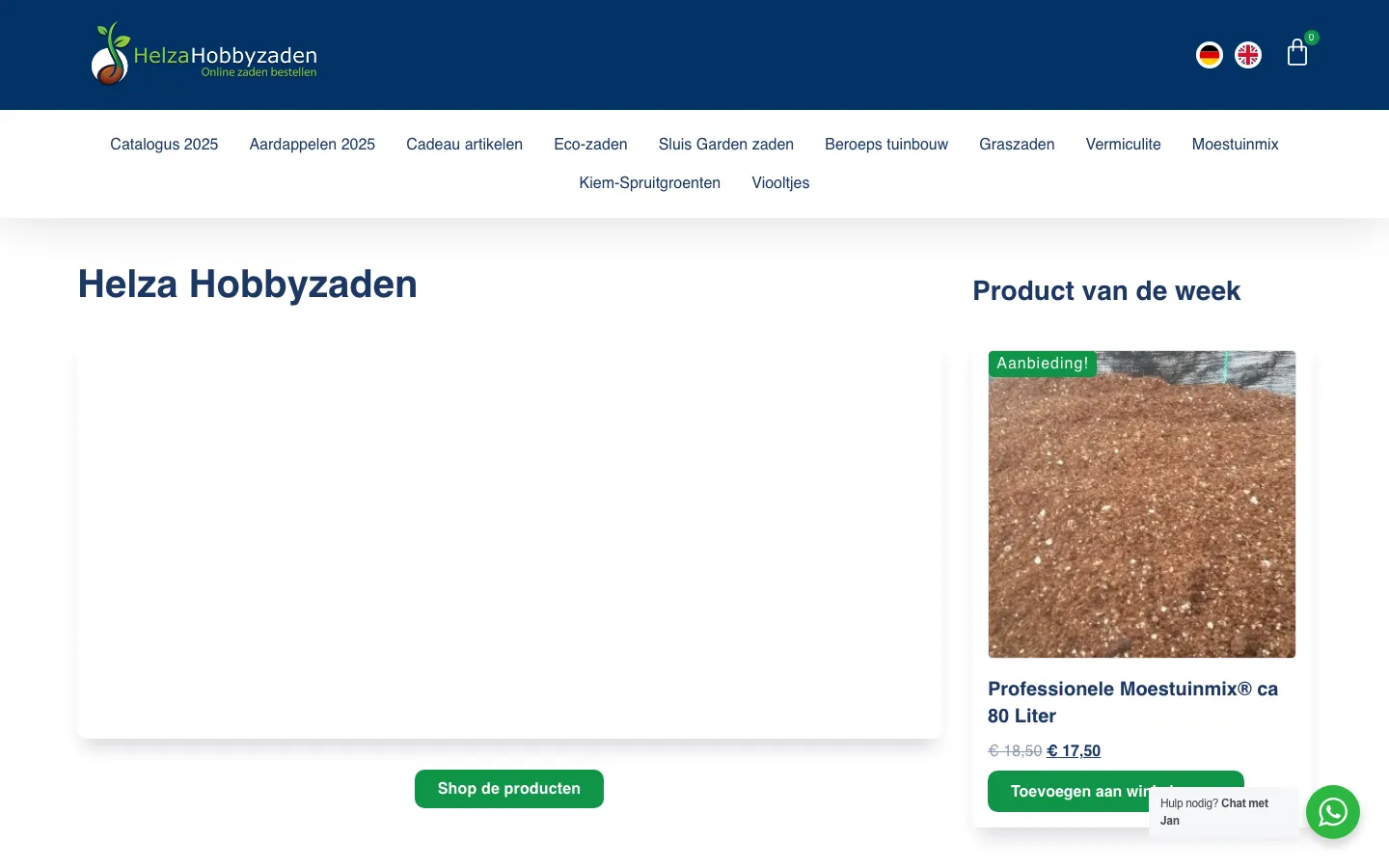 Helza Hobbyzaden, oude site, juni 2025, voorpagina op de computer
