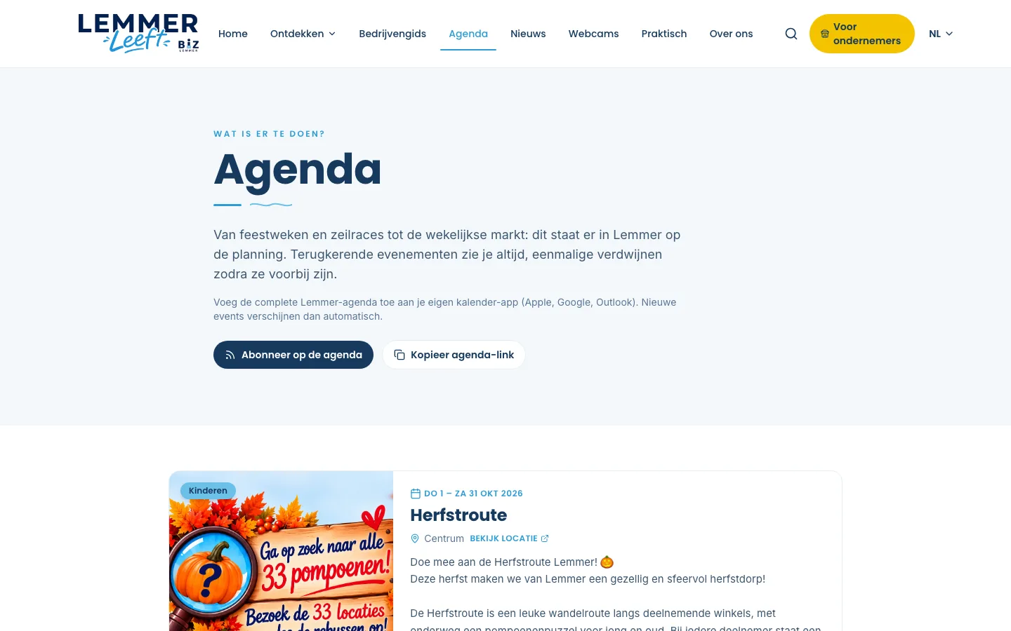 Lemmer Leeft, agenda op de computer