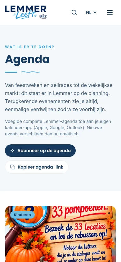 Lemmer Leeft, agenda op de telefoon