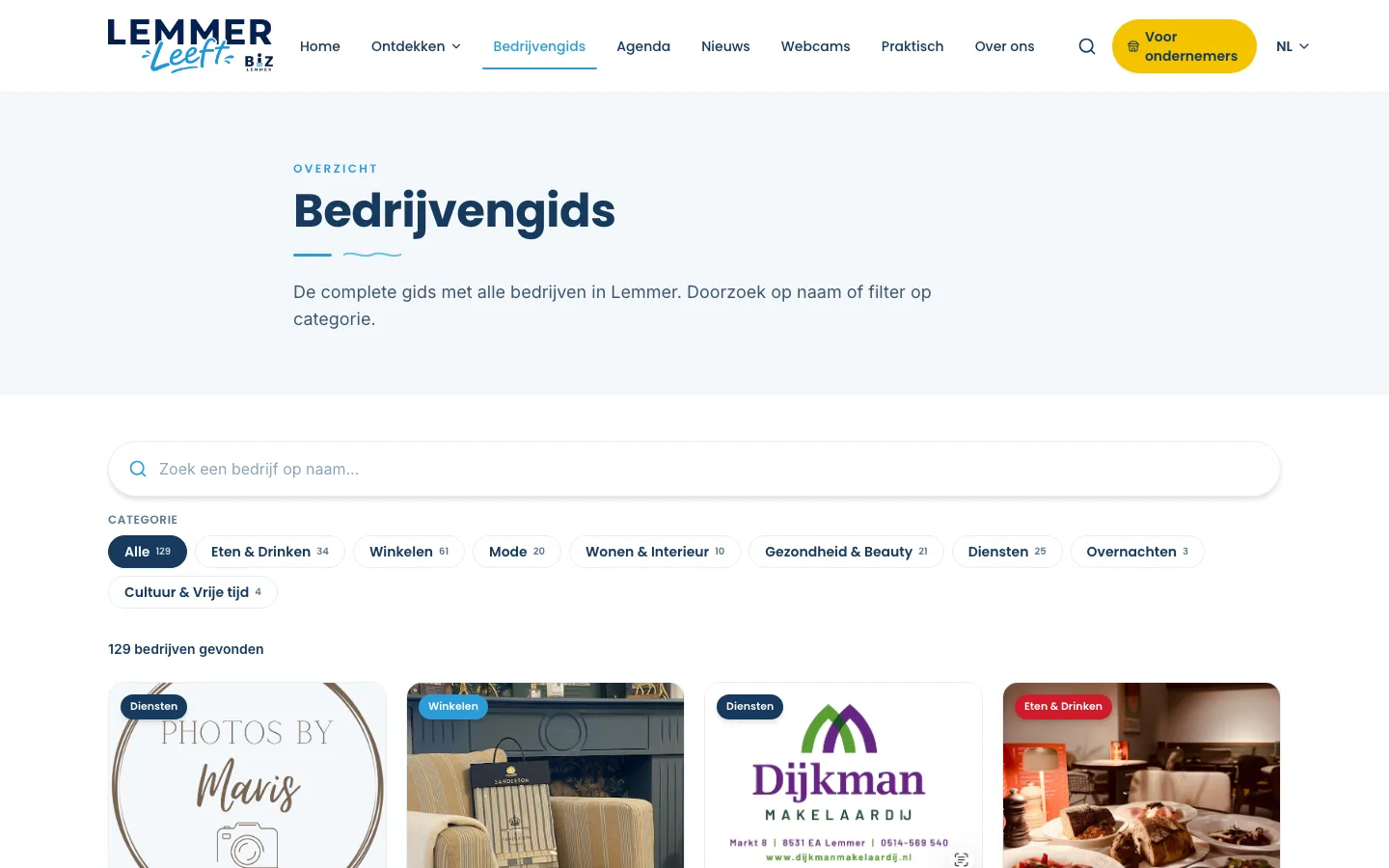 Lemmer Leeft, bedrijvengids op de computer