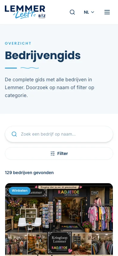 Lemmer Leeft, bedrijvengids op de telefoon
