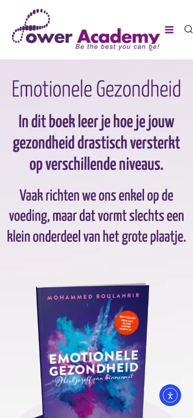 Power Academy, huidige site, boekpagina op de telefoon